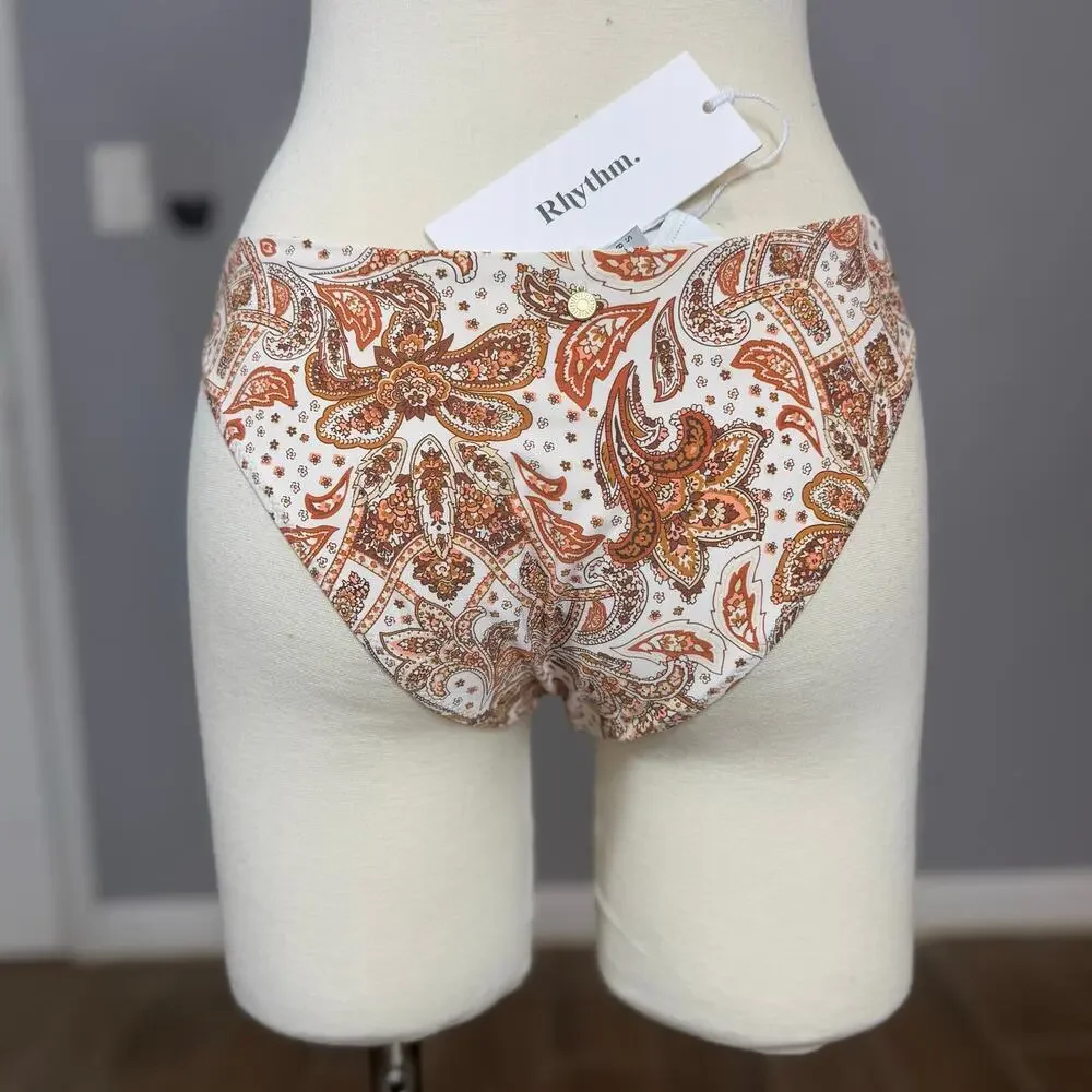 Rhythm Impala Paisley Holiday Bikini Bottom, Natural, S